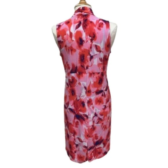 Isabella Rodriguez Stretch Soft Pink Red watercolor Slinky Floral Dress Size 2X - Picture 2 of 9